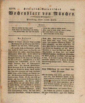 Königlich-baierisches Wochenblatt von München (Kurpfalzbaierisches Wochenblatt) Freitag 11. Juli 1806