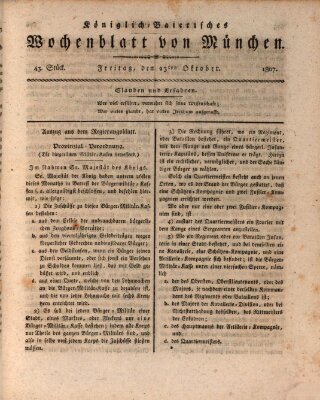Königlich-baierisches Wochenblatt von München (Kurpfalzbaierisches Wochenblatt) Freitag 23. Oktober 1807