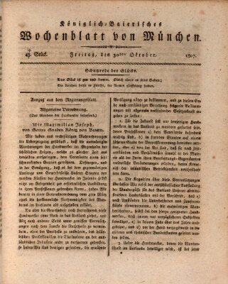Königlich-baierisches Wochenblatt von München (Kurpfalzbaierisches Wochenblatt) Freitag 30. Oktober 1807