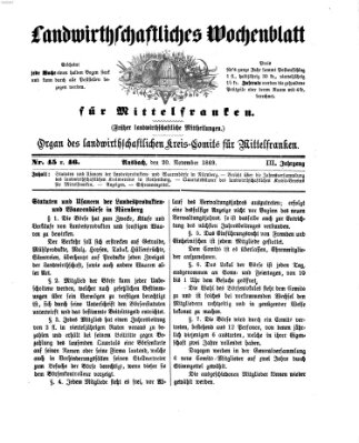 Landwirthschaftliches Wochenblatt für Mittel-Franken