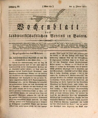 Wochenblatt des Landwirtschaftlichen Vereins in Bayern Dienstag 9. Januar 1821