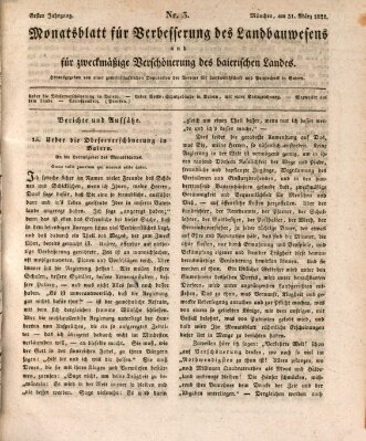 Wochenblatt des Landwirtschaftlichen Vereins in Bayern Samstag 31. März 1821