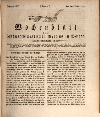 Wochenblatt des Landwirtschaftlichen Vereins in Bayern Dienstag 28. Oktober 1823