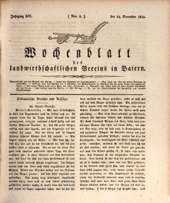 Wochenblatt des Landwirtschaftlichen Vereins in Bayern Dienstag 25. November 1823