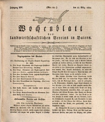 Wochenblatt des Landwirtschaftlichen Vereins in Bayern Dienstag 23. März 1824