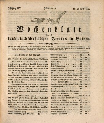 Wochenblatt des Landwirtschaftlichen Vereins in Bayern Dienstag 25. Mai 1824
