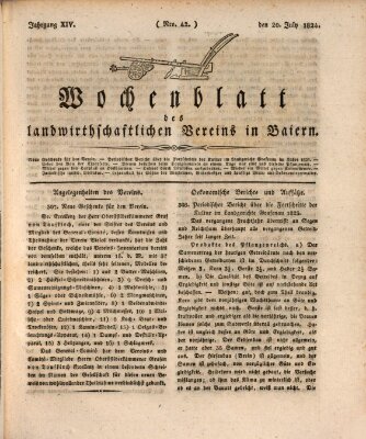 Wochenblatt des Landwirtschaftlichen Vereins in Bayern Dienstag 20. Juli 1824