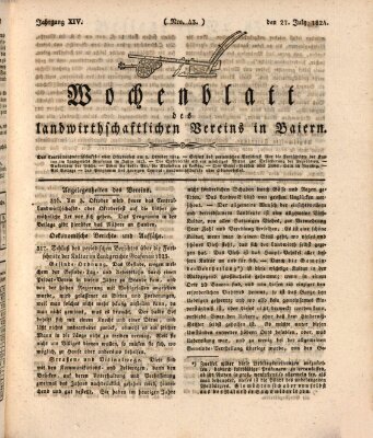 Wochenblatt des Landwirtschaftlichen Vereins in Bayern Dienstag 27. Juli 1824