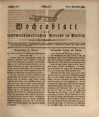 Wochenblatt des Landwirtschaftlichen Vereins in Bayern Dienstag 9. November 1824