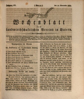 Wochenblatt des Landwirtschaftlichen Vereins in Bayern Dienstag 30. November 1824