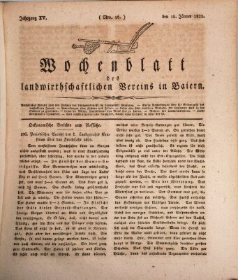 Wochenblatt des Landwirtschaftlichen Vereins in Bayern Dienstag 18. Januar 1825