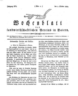 Wochenblatt des Landwirtschaftlichen Vereins in Bayern Dienstag 4. Oktober 1825