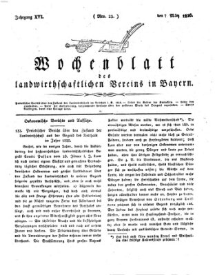 Wochenblatt des Landwirtschaftlichen Vereins in Bayern Dienstag 7. März 1826