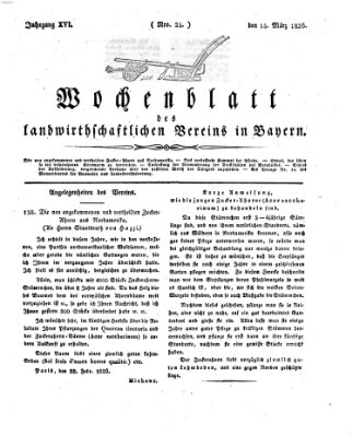 Wochenblatt des Landwirtschaftlichen Vereins in Bayern Dienstag 14. März 1826