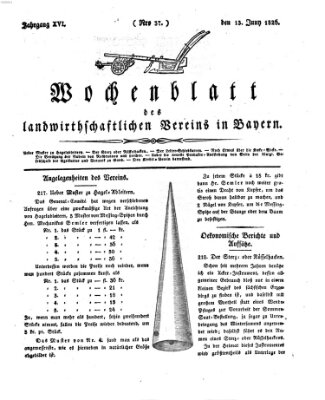 Wochenblatt des Landwirtschaftlichen Vereins in Bayern Dienstag 13. Juni 1826