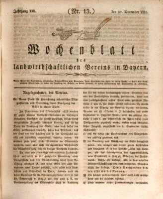 Wochenblatt des Landwirtschaftlichen Vereins in Bayern Dienstag 30. Dezember 1828