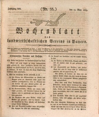 Wochenblatt des Landwirtschaftlichen Vereins in Bayern Dienstag 19. Mai 1829