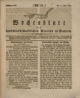 Wochenblatt des Landwirtschaftlichen Vereins in Bayern Dienstag 14. Juli 1829