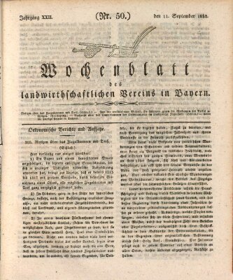 Wochenblatt des Landwirtschaftlichen Vereins in Bayern Dienstag 11. September 1832