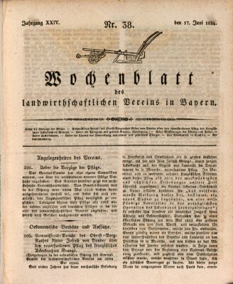 Wochenblatt des Landwirtschaftlichen Vereins in Bayern Dienstag 17. Juni 1834