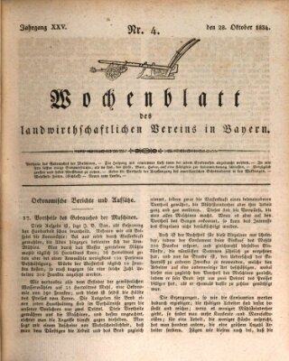 Wochenblatt des Landwirtschaftlichen Vereins in Bayern Dienstag 28. Oktober 1834