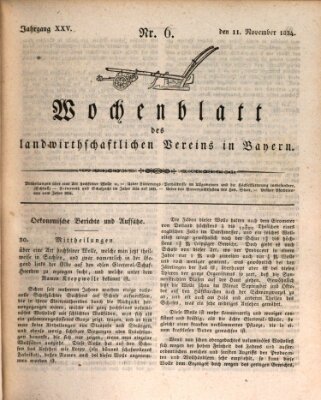 Wochenblatt des Landwirtschaftlichen Vereins in Bayern Dienstag 11. November 1834