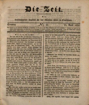 Die Zeit Sonntag 15. April 1832