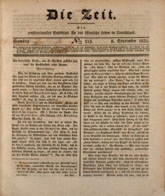 Die Zeit Samstag 8. September 1832