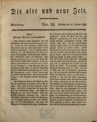 Die alte und neue Zeit Dienstag 31. Januar 1832