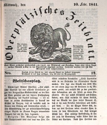 Oberpfälzisches Zeitblatt (Amberger Tagblatt) Mittwoch 10. Februar 1841