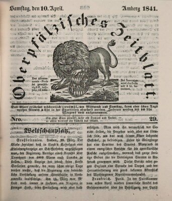 Oberpfälzisches Zeitblatt (Amberger Tagblatt) Samstag 10. April 1841
