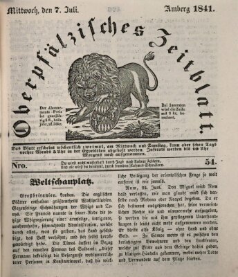 Oberpfälzisches Zeitblatt (Amberger Tagblatt) Mittwoch 7. Juli 1841