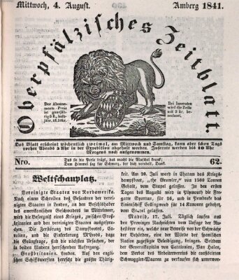 Oberpfälzisches Zeitblatt (Amberger Tagblatt) Mittwoch 4. August 1841