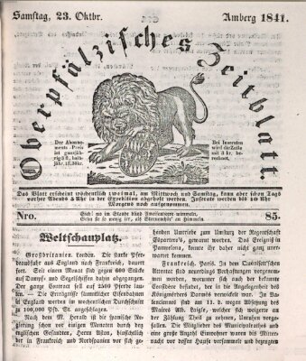 Oberpfälzisches Zeitblatt (Amberger Tagblatt) Samstag 23. Oktober 1841