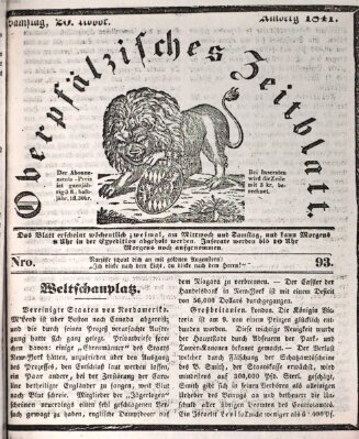 Oberpfälzisches Zeitblatt (Amberger Tagblatt) Samstag 20. November 1841