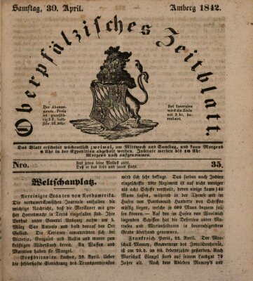Oberpfälzisches Zeitblatt (Amberger Tagblatt) Samstag 30. April 1842