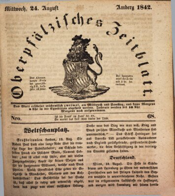 Oberpfälzisches Zeitblatt (Amberger Tagblatt) Mittwoch 24. August 1842