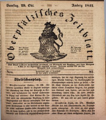 Oberpfälzisches Zeitblatt (Amberger Tagblatt) Samstag 29. Oktober 1842