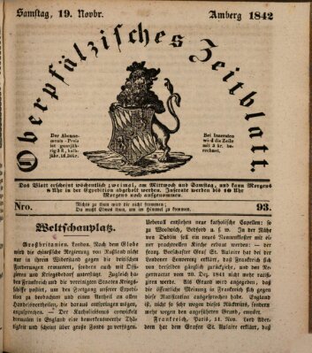 Oberpfälzisches Zeitblatt (Amberger Tagblatt) Samstag 19. November 1842