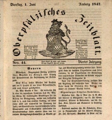 Oberpfälzisches Zeitblatt (Amberger Tagblatt) Dienstag 1. Juni 1847