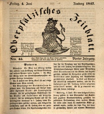 Oberpfälzisches Zeitblatt (Amberger Tagblatt) Freitag 4. Juni 1847