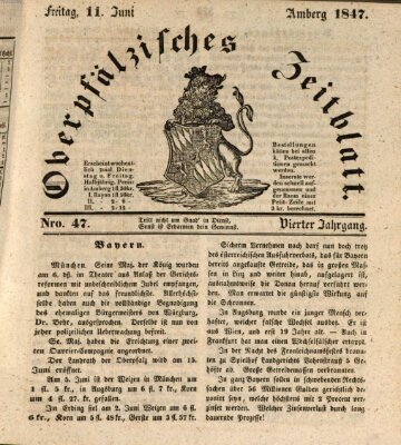 Oberpfälzisches Zeitblatt (Amberger Tagblatt) Freitag 11. Juni 1847