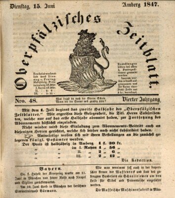 Oberpfälzisches Zeitblatt (Amberger Tagblatt) Dienstag 15. Juni 1847
