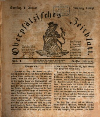 Oberpfälzisches Zeitblatt (Amberger Tagblatt) Samstag 1. Januar 1848