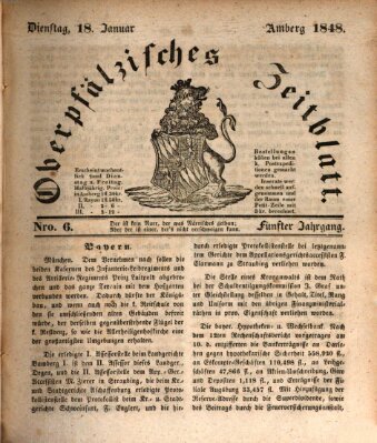 Oberpfälzisches Zeitblatt (Amberger Tagblatt) Dienstag 18. Januar 1848