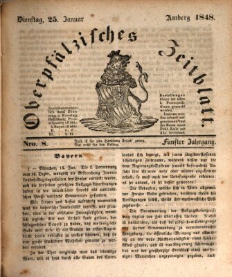 Oberpfälzisches Zeitblatt (Amberger Tagblatt) Dienstag 25. Januar 1848