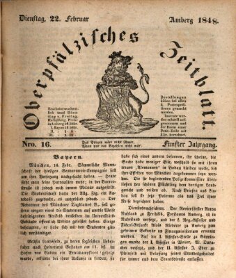 Oberpfälzisches Zeitblatt (Amberger Tagblatt) Dienstag 22. Februar 1848