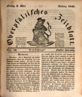 Oberpfälzisches Zeitblatt (Amberger Tagblatt) Freitag 3. März 1848
