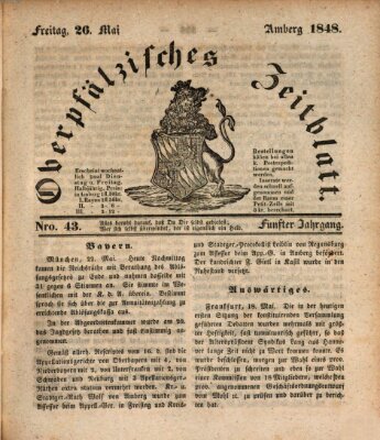 Oberpfälzisches Zeitblatt (Amberger Tagblatt) Freitag 26. Mai 1848