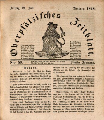 Oberpfälzisches Zeitblatt (Amberger Tagblatt) Freitag 21. Juli 1848